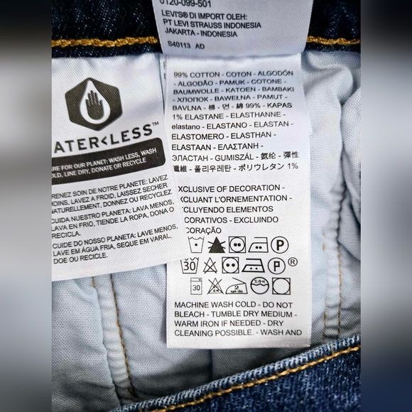 LEVI'S 501 Dark Wash Cut-Off High Rise Jean Shorts size 30 - Picture 5 of 12